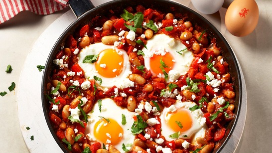 Cannellini bean and egg shakshuka