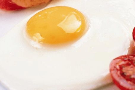 Fried egg containing protein