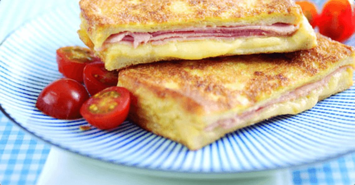 Cheese and ham eggy bread