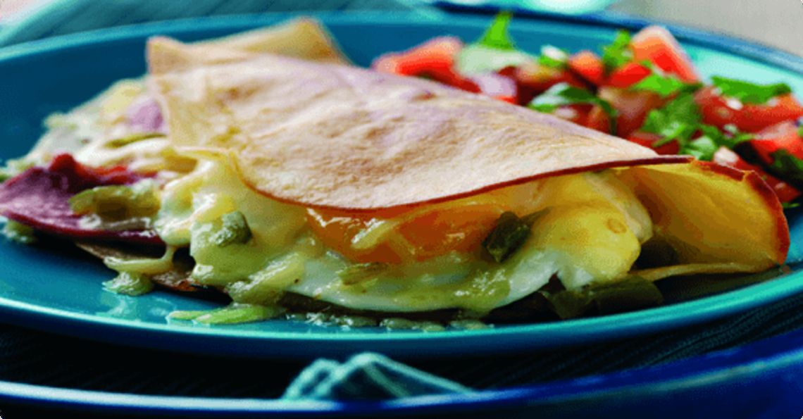 Bacon and egg quesadillas