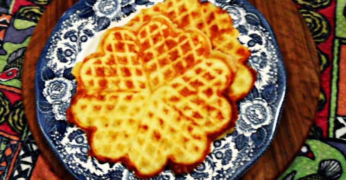 Cheese and potato waffles