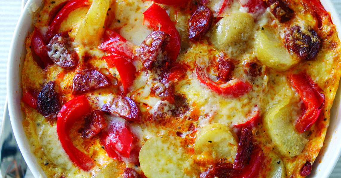 Chorizo potato and pepper tortilla