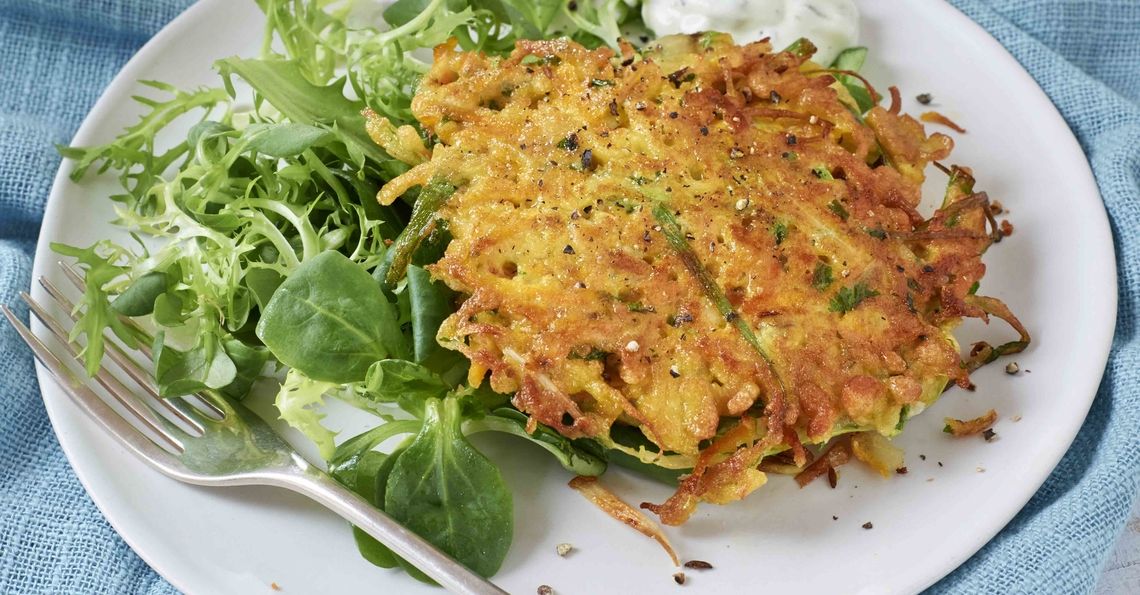 Carrot, potato, coriander and cumin fritters