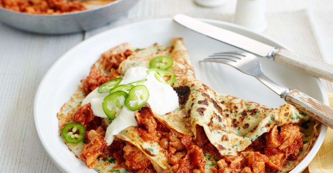 Chorizo and pulled pork pancakes