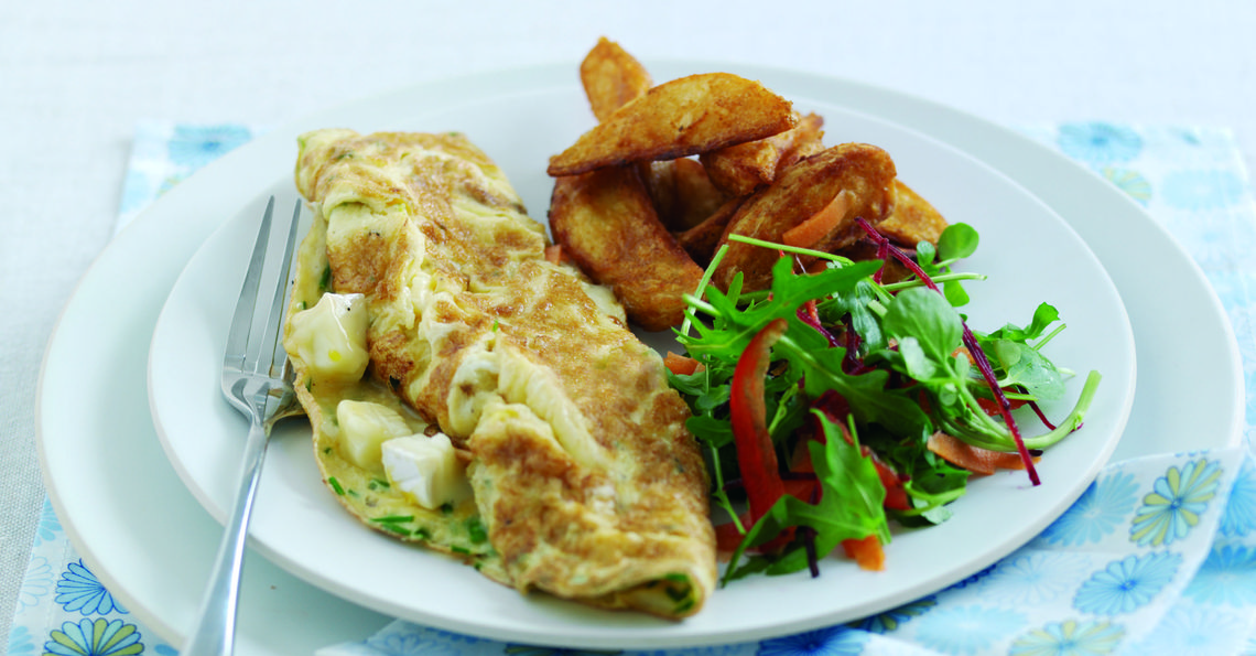 Brie and chive omelette