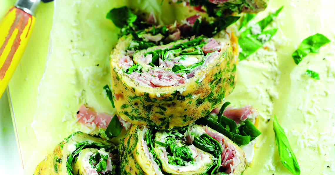 Rolled omelette slice - lunchtime one-pot