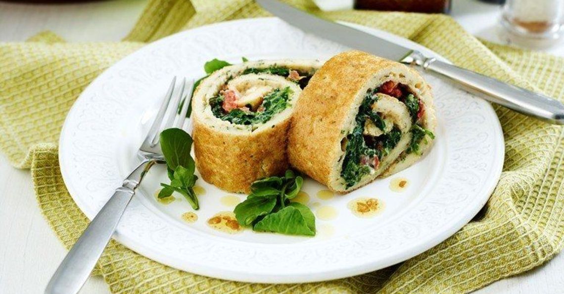 Spinach & egg roulade