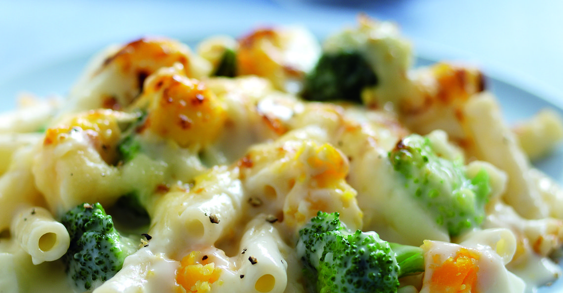 Macaroni egg and broccoli cheese
