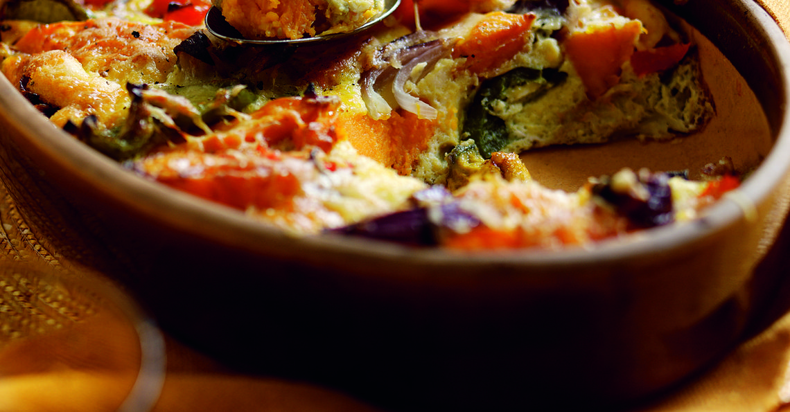 Sweet potato and pepper bake