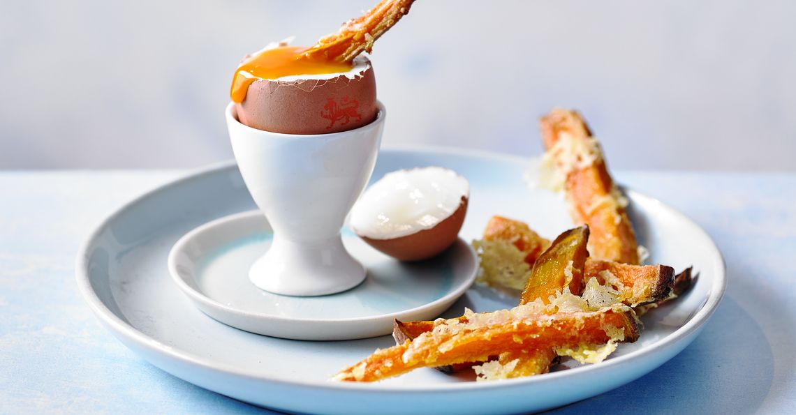 dippy eggs with sweet potato soldiers