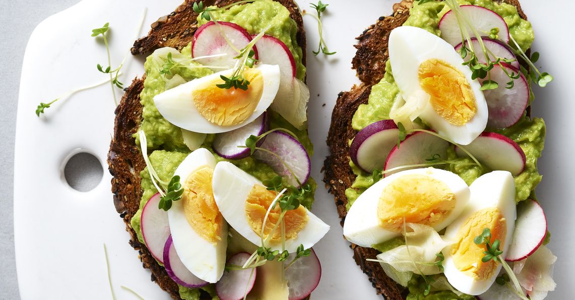 Japanese style egg crostini