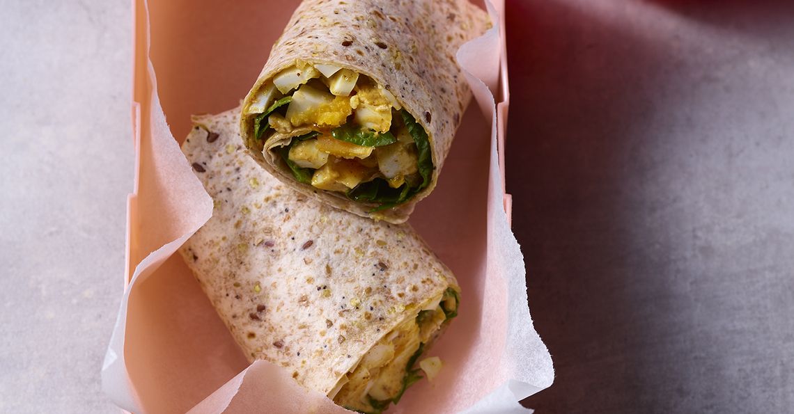 Curried egg wraps