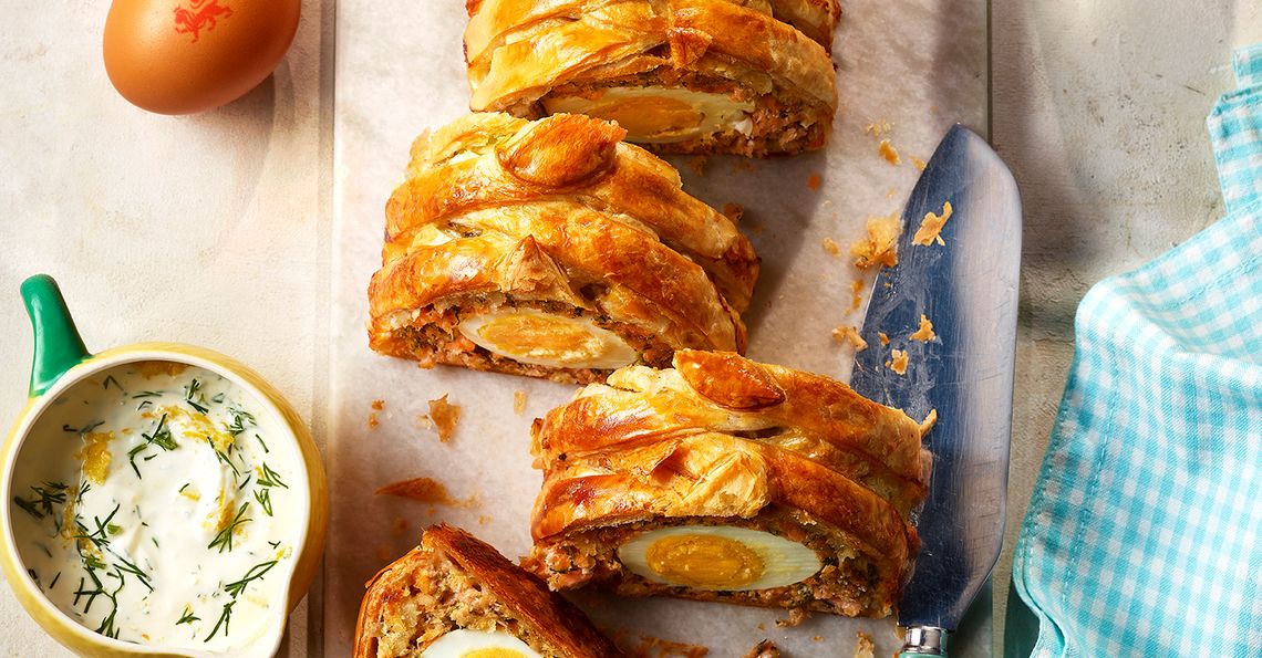 Salmon and Watercress Plait