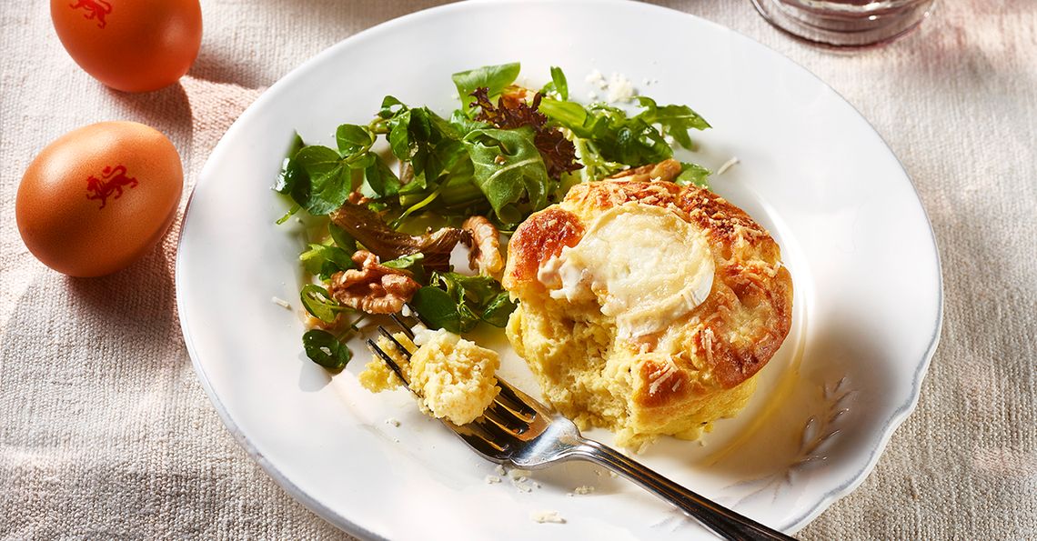 Twice baked cheese soufflés