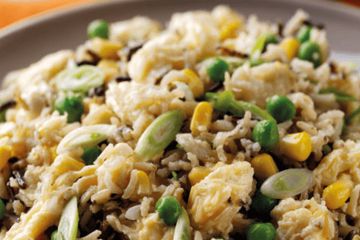Healthy mid week Chinese-style egg rice stir-fry
