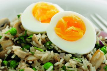 Low calorie spiced egg pilau