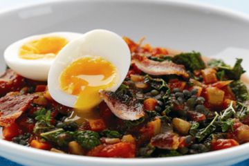 French-style lentils with egg