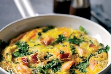 Salmon and watercress frittata