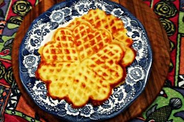 Cheese and potato waffles