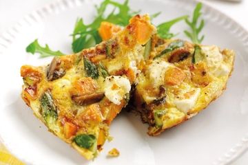 Asparagus & sweet potato frittata