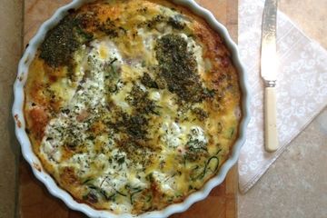 Courgette and red onion 'no pastry' quiche