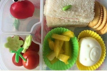 Moulded eggs for a bento picnic