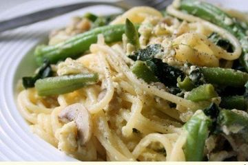 Kale and wild mushroom carbonara