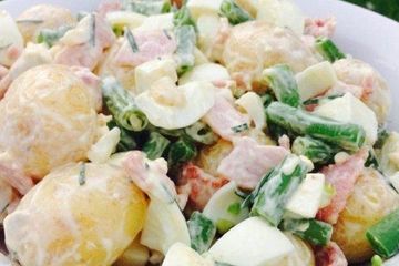 Rustic egg, bacon and potato salad