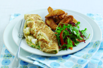 Brie and chive omelette