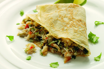 Crêpes with crab and herbs 
