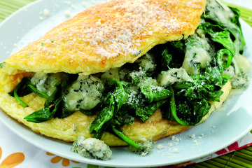 Three Cheese and Spinach Soufflé Omelette