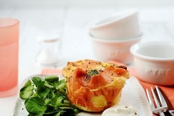 Smoked salmon egg pots 