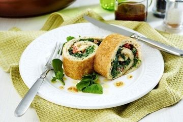 Spinach & egg roulade