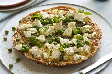 Pea, mint and feta frittata