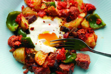 Corned beef and egg hash