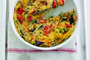 Low calorie cherry tomato and parmesan frittata