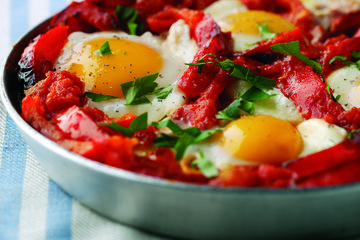 Low calorie huevos rancheros in a hurry