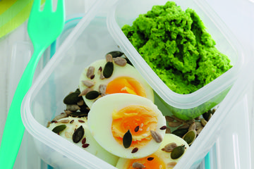 Egg and pea protein pots