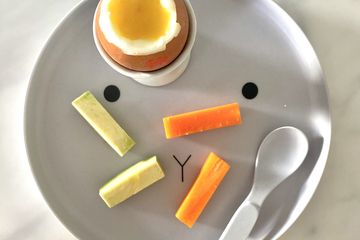 Baby’s first dippy egg with vegetable soldiers