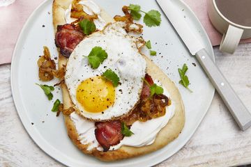 Breakfast naan with fried egg