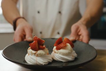 Chef displaying food