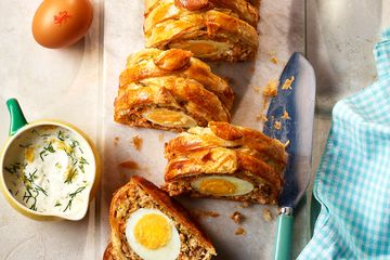 Salmon and Watercress Plait