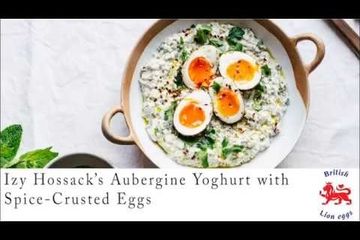 Embedded thumbnail for Izy Hossack&#039;s aubergine yoghurt with spice-crusted eggs