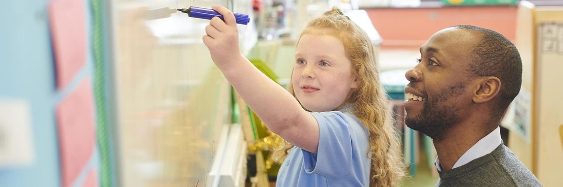A child using free teaching resources