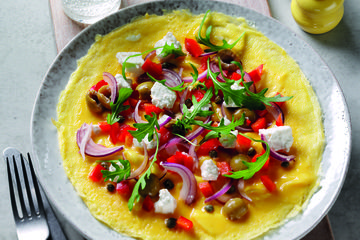 Greek open omelette